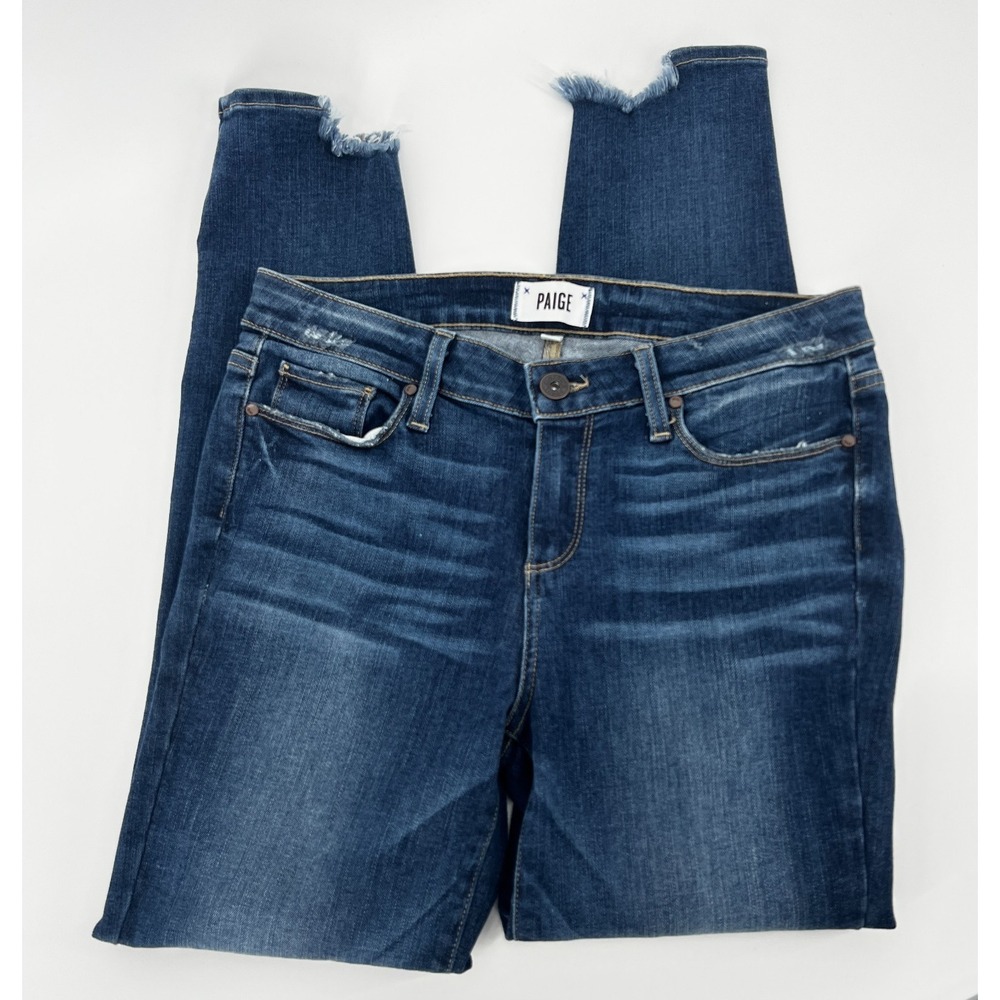 Paige Denim Verdugo Ankle‎ Raw Hem Jeans in Darton Distressed Women's size 29